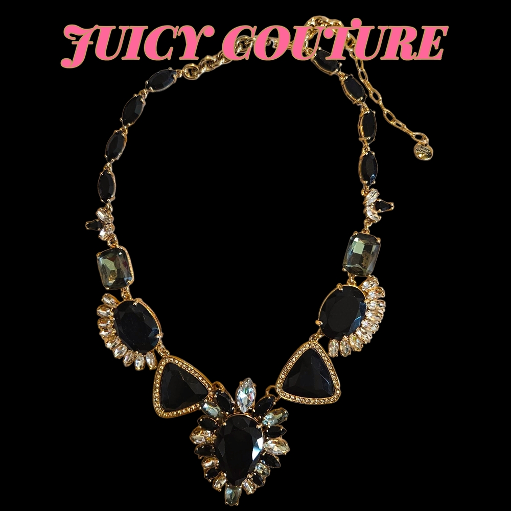 Juicy Couture Black and Gold Statement Necklace